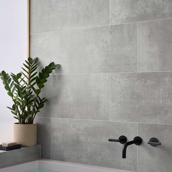 Basic Cement Grigio Gray 12X24 Matte Porcelain Tile in Grigio Gray, View 2, open zoomed image