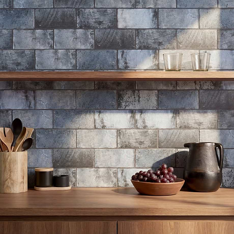 Parma Brick Denim Blue 4x8 Terracotta Look Matte Ceramic Tile