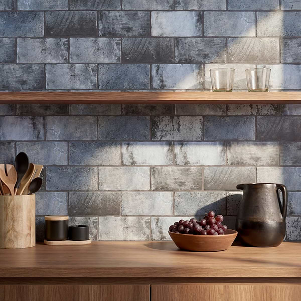Parma Brick Denim Blue 4x8 Terracotta Look Matte Ceramic Tile