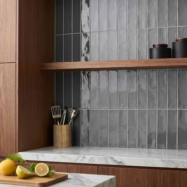 Lancaster Driftwood Gray 3x12 Polished Ceramic Wall Tile