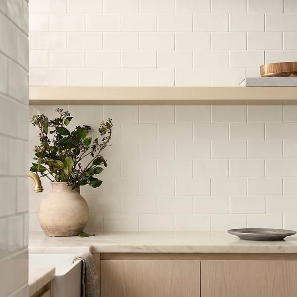 Lancaster Vanilla Cream Ivory 3x6 Polished Ceramic Tile