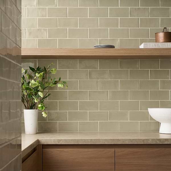 Lancaster Celery Green 3x6 Polished Ceramic Wall Tile