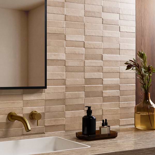 Devi Desert Beige 16x48 Textured Matte Ceramic Tile