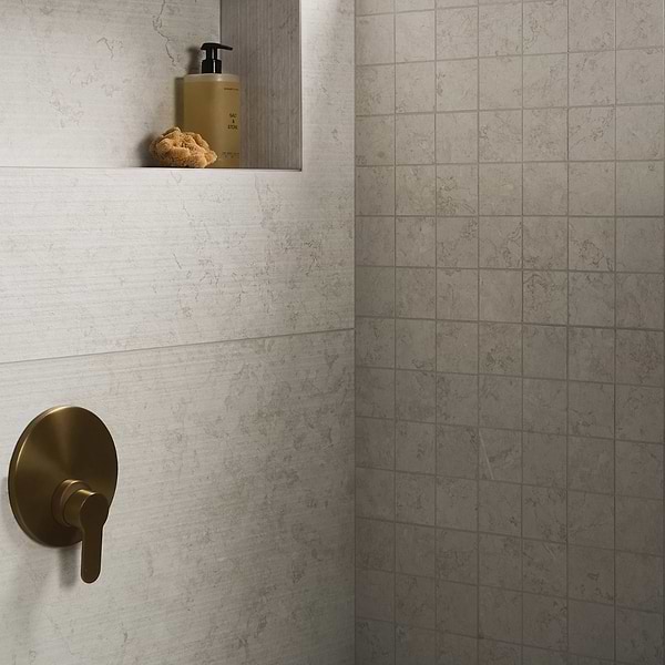 Corretta Flow Bianco White 24x48 Matte Porcelain Tile in Warm White, View 2, open zoomed image
