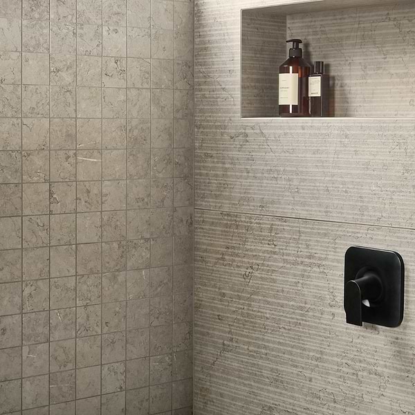 Corretta Flow Warm Gray 24x48 Matte Porcelain Tile in Gray, View 2, open zoomed image