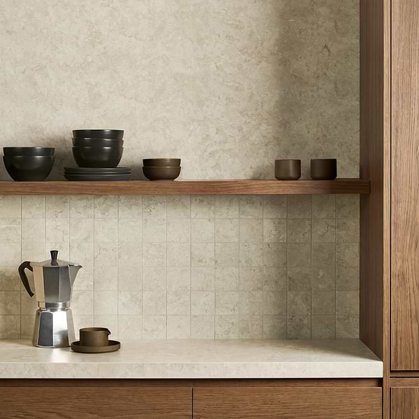 Corretta Sand Beige 3x3 Matte Porcelain Mosaic Tile in Sand, Beige, View 2, open zoomed image