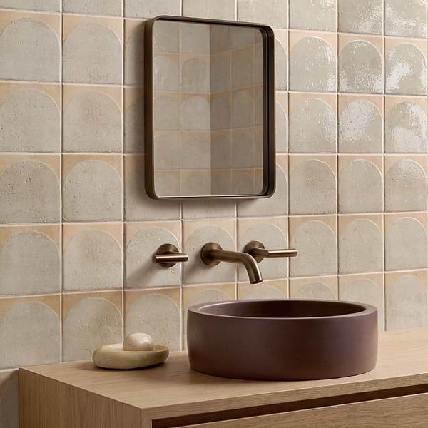 Essa Deco Sand Beige 6x6 Terracotta Look Polished and Matte Porcelain Tile in Beige, Terracotta, View 2, open zoomed image