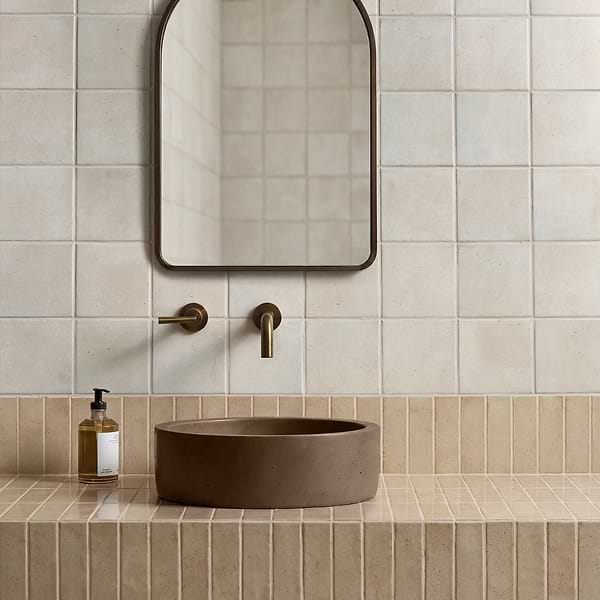 Essa White 6x6 Terracotta Look Matte Porcelain Tile in White, View 2, open zoomed image