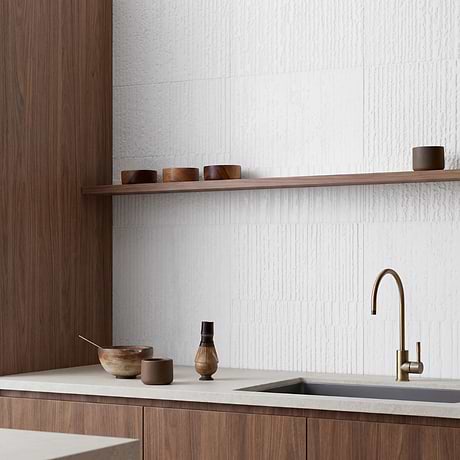 Stretto Carved Thassos 16x16 Textured Honed Marble Tile