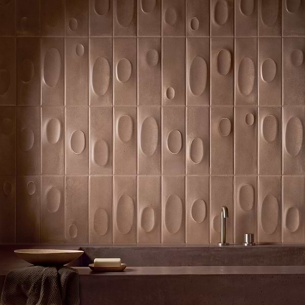 Telos Deco Earth Brown 4x12 Terracotta Look Matte Ceramic Tile in Brown, View 2, open zoomed image
