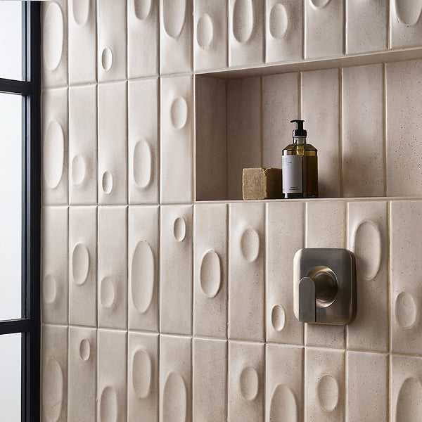 Telos Deco Ivory White 4x12 Terracotta Look Matte Ceramic Tile, View 2, open zoomed image