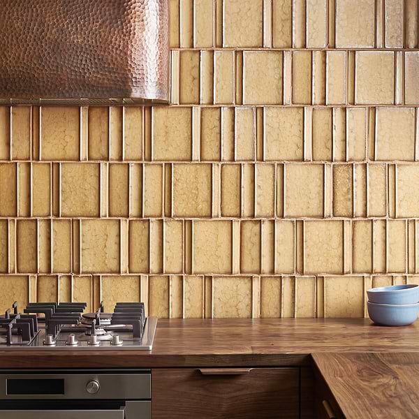 Kinro Golden Brown 6x6 Metallic Look Matte Porcelain Tile in Golden Brown, View 2, open zoomed image