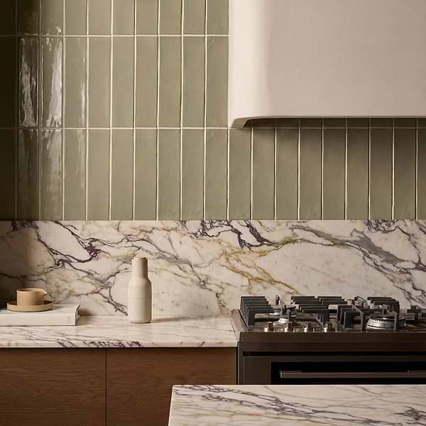Lancaster Celery Green 3x12 Polished Ceramic Subway Wall Tile