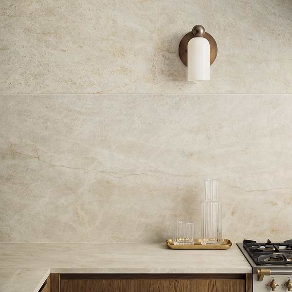 Grand Taj Mahal Pearl Beige 24x48 Stone Look Matte Porcelain Tile in Beige, View 2, open zoomed image