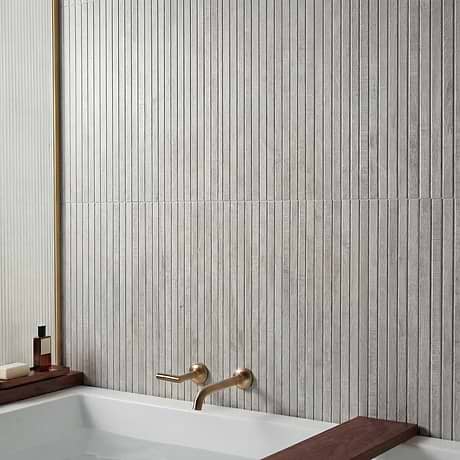 Kenridge Ribbon Gray 24x48 Wood Look Matte Fluted Porcelain Tile