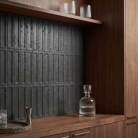 Arlo Antique Black 3x11 3D Textured Matte Ceramic Tile