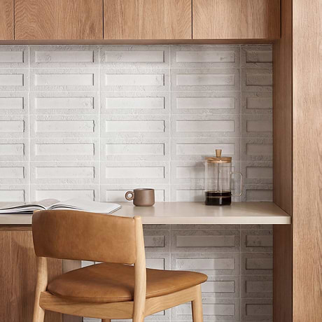 Arlo Antique White 3x11 3D Textured Matte Ceramic Tile