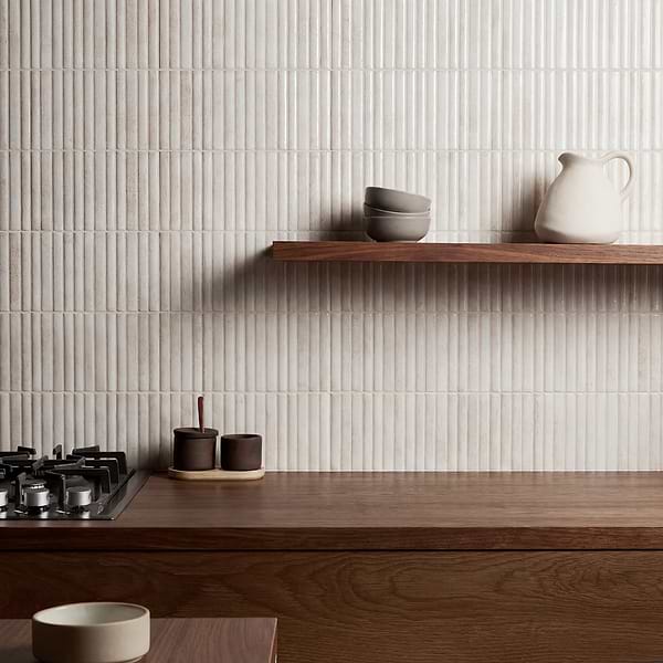 Curve Fluted White 6x12 3D Glossy Ceramic Tile