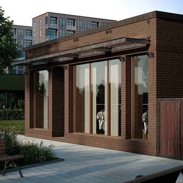 Brownstone Flashed Brown 2x7 Textured Wire Cut Clay Thin Brick Tile