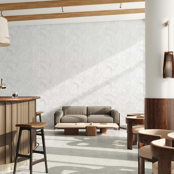 Botanic Bianco White 24x48 Textured Matte Ceramic Tile