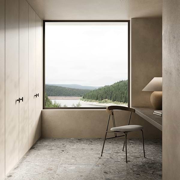 Rizo Earth Gray 24x24 Terrazzo Look Matte Porcelain Tile