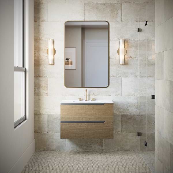 Portrait Ivory Beige 12x24 Matte Porcelain Tile in White, View 2, open zoomed image