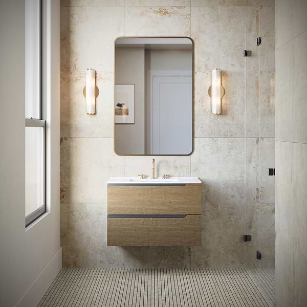 Portrait Ivory Beige 24x24 Matte Porcelain Tile in White, View 2, open zoomed image