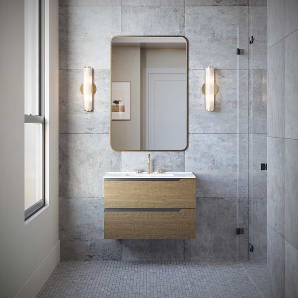 Portrait Ocean Blue 24x24 Matte Porcelain Tile in Blue Gray, View 2, open zoomed image