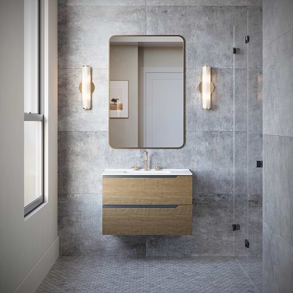 Portrait Ocean Blue 24x48 Matte Porcelain Tile in Blue Gray, View 2, open zoomed image