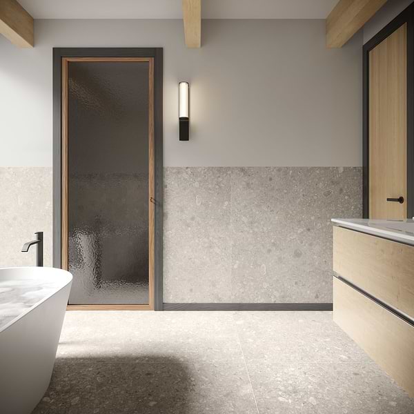 Rizo Silver Beige 48x48 Terrazzo Look Matte Porcelain Tile