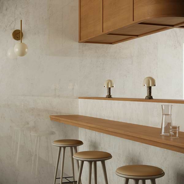Grand Taj Mahal Pearl Beige 48x48 Stone Look Polished Porcelain Tile in Beige, View 2, open zoomed image
