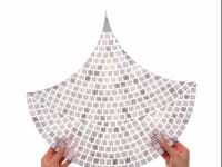 Breeze Drift Calacatta Gold Micro Marble Fan Mosaic Tile