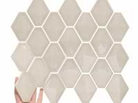 Brookline Diamond Mushroom Gray 3x4 Glossy Ceramic Mosaic Tile