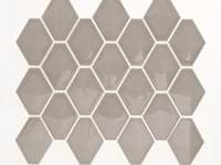 Brookline Diamond Warm Gray Glossy 3x4 Ceramic Mosaic Tile