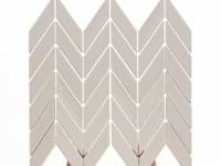 Brookline Chevron Mushroom Gray 1x5 Glossy Ceramic Mosaic Tile