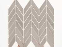 Brookline Chevron Warm Gray 1x5 Glossy Ceramic Mosaic Tile