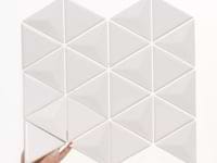 Brookline Triangle Cloud White 4" Glossy Ceramic Mosaic Tile