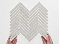 Vanilla Warm White 1/2x4 Herringbone Polished Marble Mosaic Tile