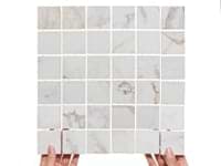 Calacatta Macchia White Gold 2x2 Marble Look Matte Porcelain Mosaic Tile