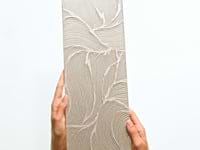 Sonya Waves Bronze 6x16 Frosted Glass Tile