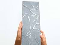 Sonya Waves Midnight Gray 6x16 Frosted Glass Tile