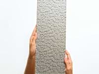 Sonya Flowers Sterling Gray and Silver 6x16 Frosted Glass Tile