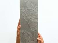 Sonya Waves Sterling Gray and Silver 6x16 Frosted Glass Tile