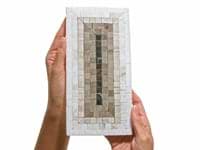 Ako Saint Laurent Brown 4x9 Rectangle Marble Micro Mosaic Tile