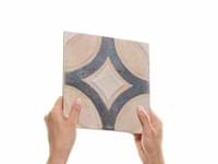 Angela Harris Mediterra Circles Terra Cream 8x8 Matte Porcelain Tile