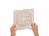 Angela Harris Mediterra Kasma Terra Cream Décor 8x8 Matte Porcelain Tile