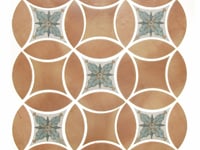 Raval Canyon Terracotta 3x8 Petal and 6x6 Kite with Deco Amelia Multicolor Kite Matte Porcelain Tile