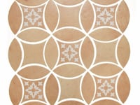 Raval Peach Terracotta 3x8 Petal and 6x6 Kite with Deco Natalia Terracotta Kite Matte Porcelain Tile