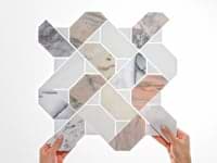 Isobel Grace Peach Polished Marble Luxury Mosaic Tile