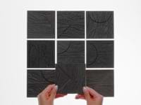 Trevino Carved Black 4x4 3D Satin Basalt Stone Tile